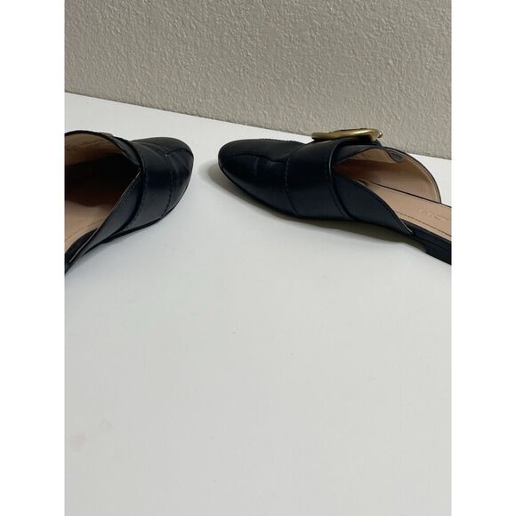 Coach Size 6.5 B Mule Flats Black Leather C Buckle Shoes G4833 Womens Slip On - Picture 13 of 16